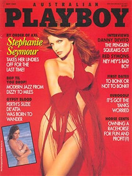 Playboy (Australia) May 1993 magazine back issue Playboy (Australia) magizine back copy Playboy (Australia) magazine May 1993 cover image, with Stephanie Seymour, Suzie De`Atta on the cove