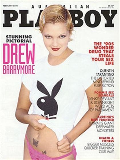 Playboy (Australia) February 1995 magazine back issue Playboy (Australia) magizine back copy Playboy (Australia) magazine February 1995 cover image, with Drew Barrymore on the cover of the maga