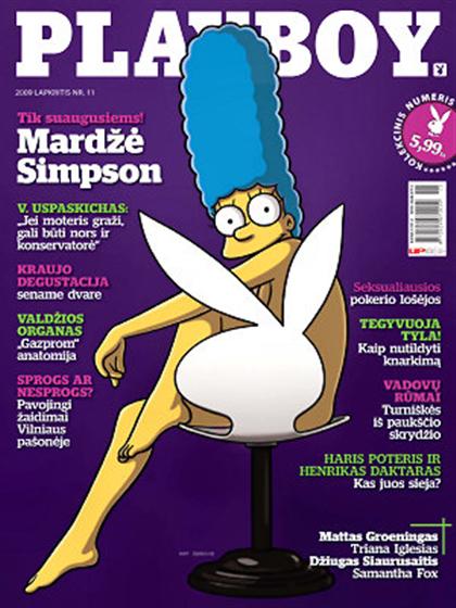 Playboy (Lithuania) November 2009 magazine back issue Playboy (Lithuania) magizine back copy Playboy (Lithuania) magazine November 2009 cover image, with Marge Simpson on the cover of the magaz