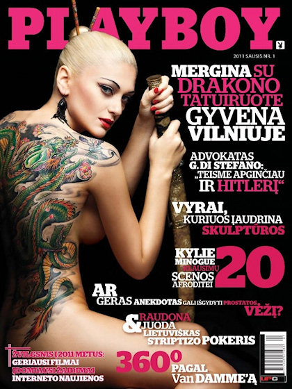 Playboy (Lithuania) January 2011 magazine back issue Playboy (Lithuania) magizine back copy Playboy (Lithuania) magazine January 2011 cover image, with Julija Rogovina on the cover of the maga