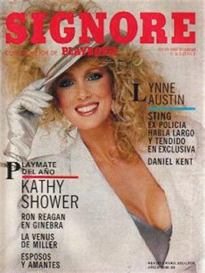 Playboy (Mexico) July 1986 magazine back issue Playboy (Mexico) magizine back copy Playboy (Mexico) magazine July 1986 cover image, with Kathy Shower on the cover of the magazine