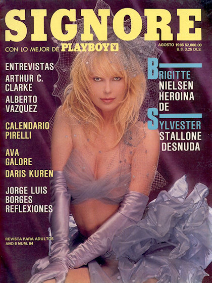 Playboy (Mexico) August 1986 magazine back issue Playboy (Mexico) magizine back copy Playboy (Mexico) magazine August 1986 cover image, with Lillian Müller (Yuliis Ruval) on the cover o