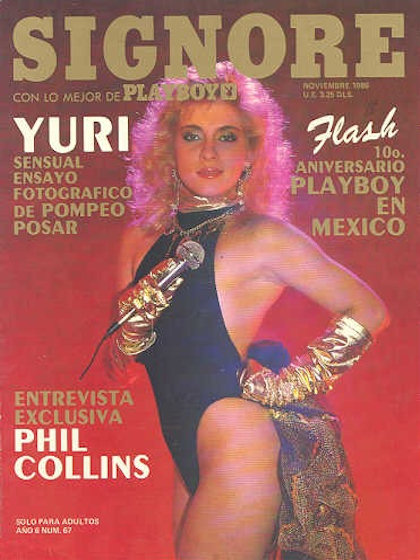 Playboy (Mexico) November 1986 magazine back issue Playboy (Mexico) magizine back copy Playboy (Mexico) magazine November 1986 cover image, with Yuridia Canseco on the cover of the magazi