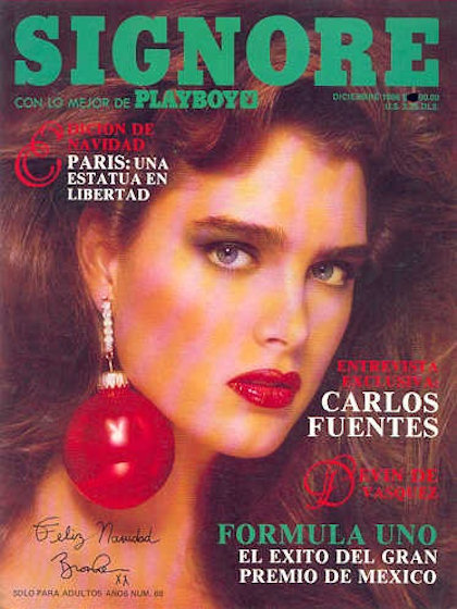 Playboy (Mexico) December 1986 magazine back issue Playboy (Mexico) magizine back copy Playboy (Mexico) magazine December 1986 cover image, with Brooke Shields on the cover of the magazin