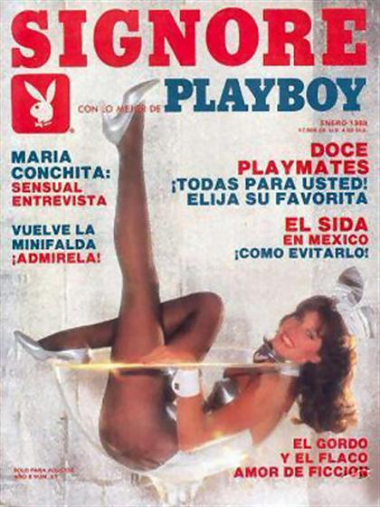 Playboy (Mexico) January 1988 magazine back issue Playboy (Mexico) magizine back copy Playboy (Mexico) magazine January 1988 cover image, with Maggie Ferguson on the cover of the magazin