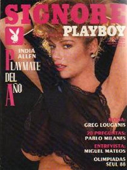 Playboy (Mexico) June 1988 magazine back issue Playboy (Mexico) magizine back copy Playboy (Mexico) magazine June 1988 cover image, with India Allen  on the cover of the magazine