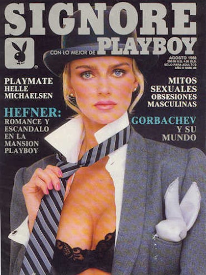 Playboy (Mexico) August 1988 magazine back issue Playboy (Mexico) magizine back copy Playboy (Mexico) magazine August 1988 cover image, with Kimberley Conrad (Kimberley Hefner) on the c