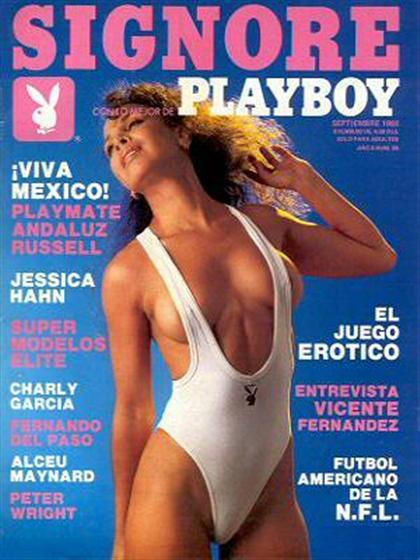 Playboy (Mexico) Signore September 1988 magazine back issue Playboy (Mexico) magizine back copy Playboy (Mexico) magazine September 1988 cover image, with Andaluz Russell on the cover of the magaz