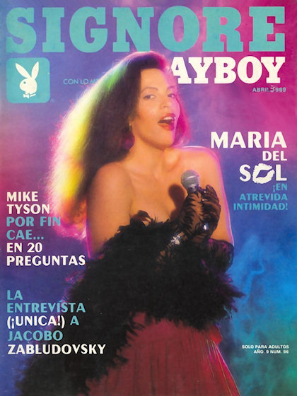 Playboy (Mexico) April 1989 magazine back issue Playboy (Mexico) magizine back copy Playboy (Mexico) magazine April 1989 cover image, with Maria del Sol on the cover of the magazine