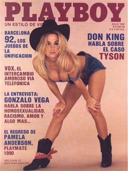 Playboy (Mexico) July 1992 magazine back issue Playboy (Mexico) magizine back copy Playboy (Mexico) magazine July 1992 cover image, with Pamela Anderson on the cover of the magazine