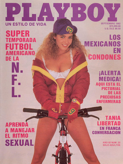 Playboy (Mexico) September 1992 magazine back issue Playboy (Mexico) magizine back copy Playboy (Mexico) magazine September 1992 cover image, with Corinna Harney on the cover of the magazi