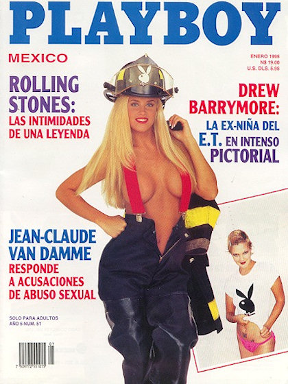Playboy (Mexico) January 1995 magazine back issue Playboy (Mexico) magizine back copy Playboy (Mexico) magazine January 1995 cover image, with Jenny McCarthy, Drew Barrymore on the cover