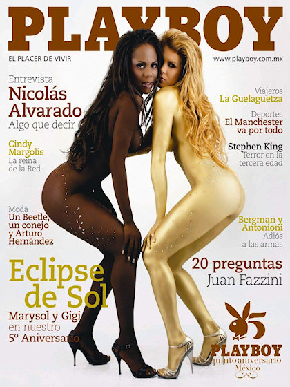 Playboy (Mexico) October 2007 magazine back issue Playboy (Mexico) magizine back copy Playboy (Mexico) magazine October 2007 cover image, with Marysol Santos, Gigi Cassiano on the cover 