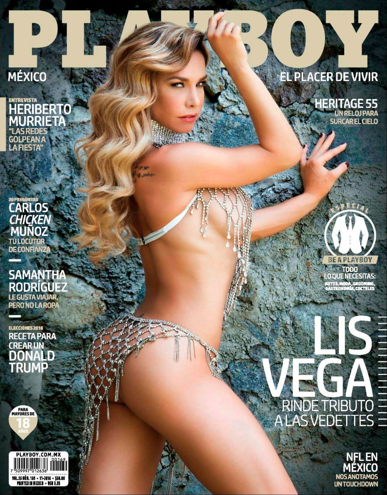 Playboy (Mexico) November 2016 magazine back issue Playboy (Mexico) magizine back copy Playboy (Mexico) November 2016 Magazine Back Issue Published by HMH Publishing, Hugh Marston Hefner. Covergirl Lis Vega (Liseska Vega).