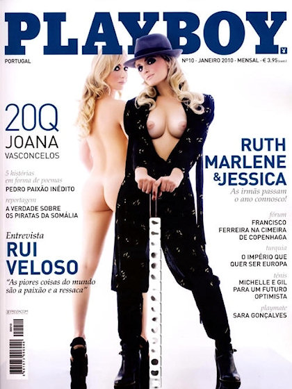 Playboy (Portugal) January 2010 magazine back issue Playboy (Portugal) magizine back copy Playboy (Portugal) magazine January 2010 cover image, with Ruth Alves (Ruth Marlene), Jéssica Alves 