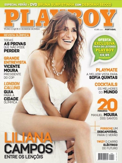 Playboy (Portugal) August 2012 magazine back issue Playboy (Portugal) magizine back copy Playboy (Portugal) magazine August 2012 cover image, with Liliana Campos on the cover of the magazin