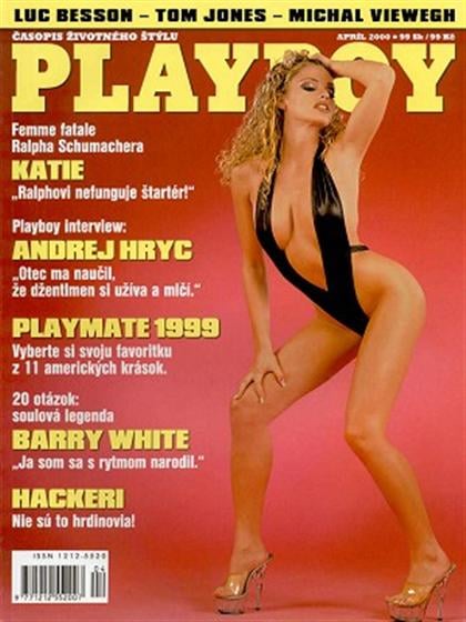 Playboy (Slovakia) April 2000 magazine back issue Playboy (Slovakia) magizine back copy Playboy (Slovakia) magazine April 2000 cover image, with Katie Price (Jordan) on the cover of the ma