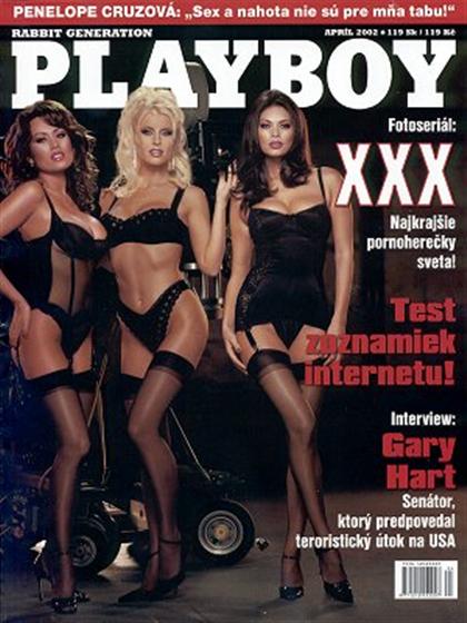 Playboy (Slovakia) April 2002 magazine back issue Playboy (Slovakia) magizine back copy Playboy (Slovakia) magazine April 2002 cover image, with Kira Kener, Dagmar Kozelkova (Dasha), Tera 