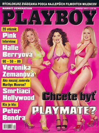 Playboy (Slovakia) January 2003 magazine back issue Playboy (Slovakia) magizine back copy Playboy (Slovakia) magazine January 2003 cover image, with Shallan Meiers, Christina Santiago, Laure