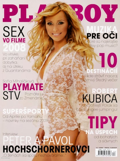 Playboy (Slovakia) December 2008 magazine back issue Playboy (Slovakia) magizine back copy Playboy (Slovakia) magazine December 2008 cover image, with Soňa Mihaličková on the cover 