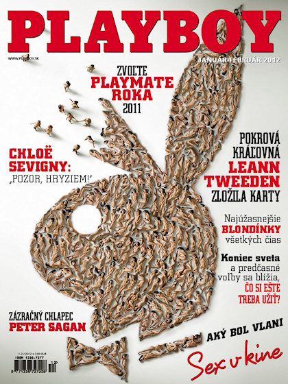 Playboy (Slovakia) January/February 2012 magazine back issue Playboy (Slovakia) magizine back copy Playboy (Slovakia) magazine January 2012 cover image, with Rabbit Head on the cover of the magazine