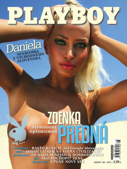 Playboy (Slovakia) August 2013 magazine back issue Playboy (Slovakia) magizine back copy Playboy (Slovakia) magazine August 2013 cover image, with Daniela Jarošová on the cover of the magaz