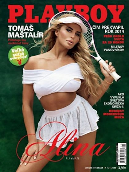 Playboy (Slovakia) January 2015 magazine back issue Playboy (Slovakia) magizine back copy Playboy (Slovakia) magazine January 2015 cover image, with Alina Ilyina on the cover of the magazine