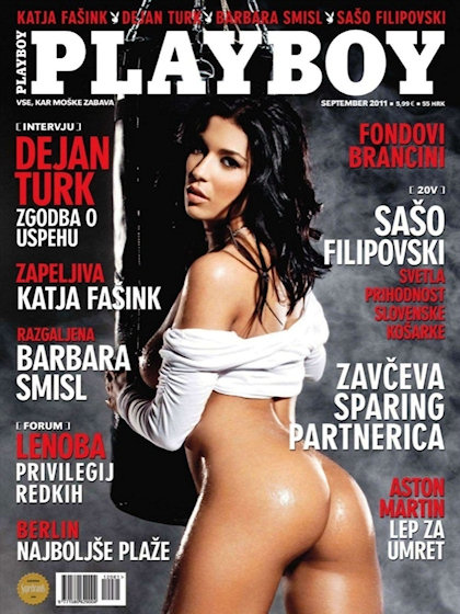 Playboy (Slovenia) September 2011 magazine back issue Playboy (Slovenia) magizine back copy Playboy (Slovenia) magazine September 2011 cover image, with Zsuzsanna Márki on the cover of the mag