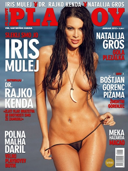 Playboy (Slovenia) January 2012 magazine back issue Playboy (Slovenia) magizine back copy Playboy (Slovenia) magazine January 2012 cover image, with Iris Mulej on the cover of the magazine