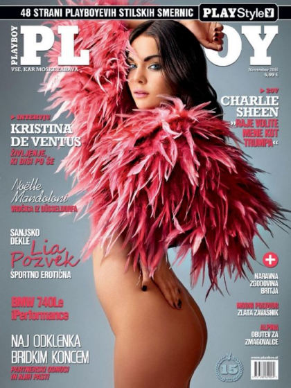 Playboy (Slovenia) November 2016 magazine back issue Playboy (Slovenia) magizine back copy Playboy (Slovenia) magazine November 2016 cover image, with Luxuria Astaroth on the cover of the mag