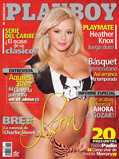Playboy (Venezuela) February 2012 magazine back issue Playboy (Venezuela) magizine back copy Playboy (Venezuela) magazine February 2012 cover image, with Bree Olson on the cover of the magazine