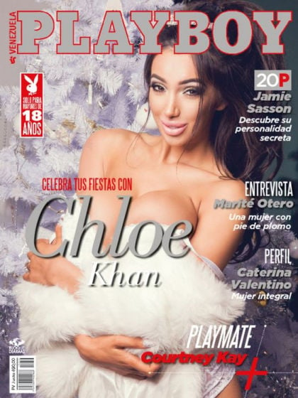 Playboy (Venezuela) December 2015 magazine back issue Playboy (Venezuela) magizine back copy Playboy (Venezuela) magazine December 2015 cover image, with Chloe Khan  on the cover of the magazin