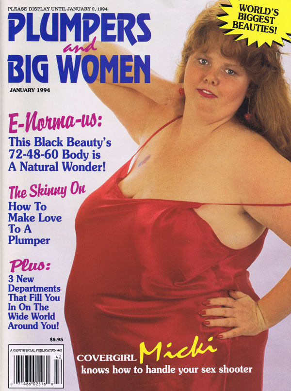 Plumpers January 1994 magazine back issue Plumpers & Big Women magizine back copy plumpers big women beauties black body natural skinny love micki sex sicily ildiko norma