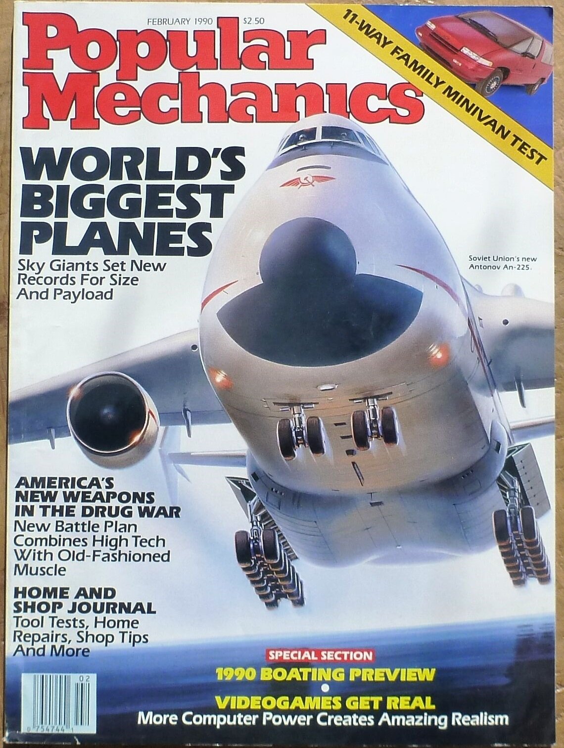 Popular Mechanics February 1990, , World's biggest planes Magazin