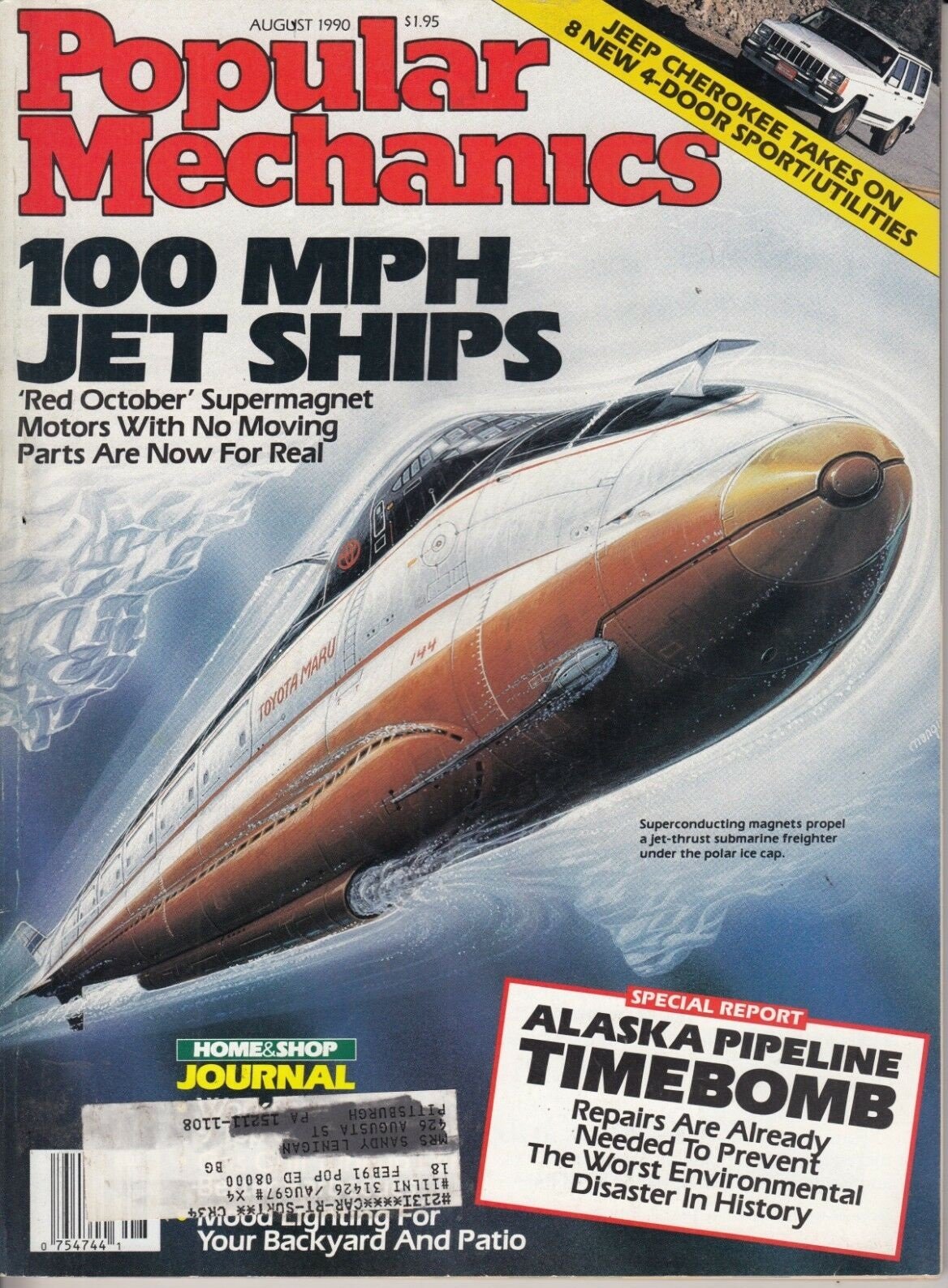 Popular Mechanics August 1990, , 100 mph jet ships Magazine, Mech