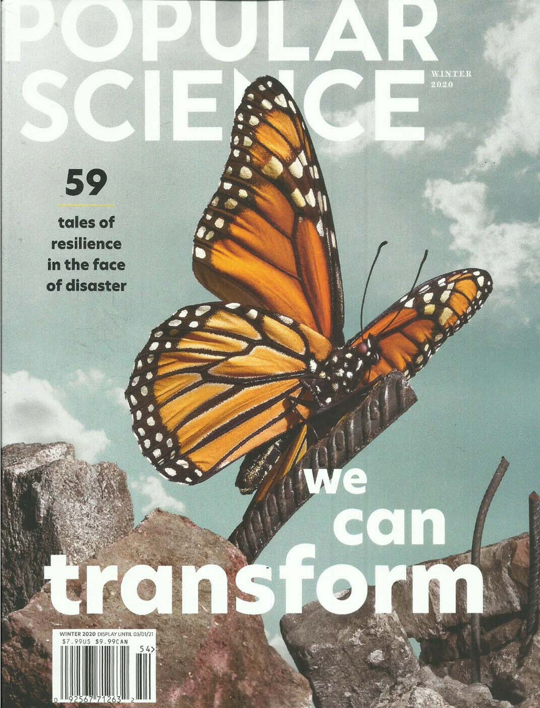 Popular Science Winter 2020 magazine back issue Popular Science magizine back copy 