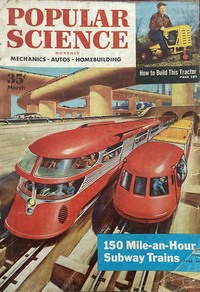 Popular Science March 1954 magazine back issue cover image