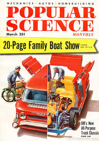 Popular Science March 1955 magazine back issue cover image