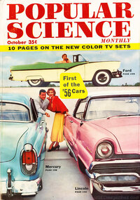Popular Science October 1955 magazine back issue cover image