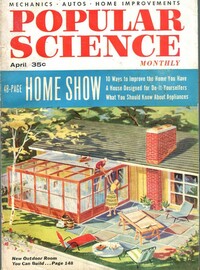 Popular Science April 1956 magazine back issue cover image