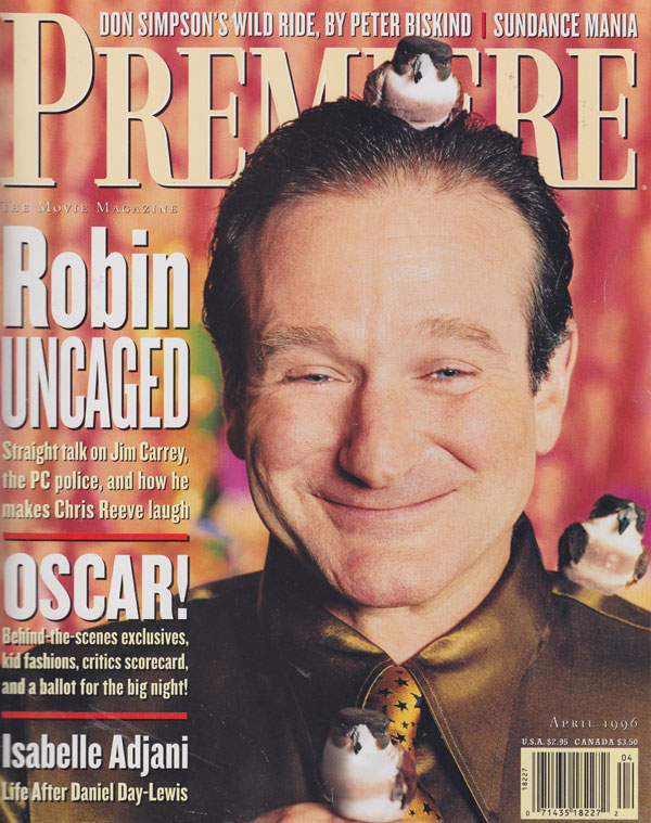 Premiere April 1996 magazine back issue Premiere magizine back copy premiere film magazine 1996 back issues robin williams cover oscar special movie reviews and preview
