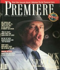 Premiere September 1990 Magazine Back Copies Magizines Mags