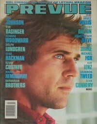 Mel Gibson magazine cover appearance Prevue July 1987