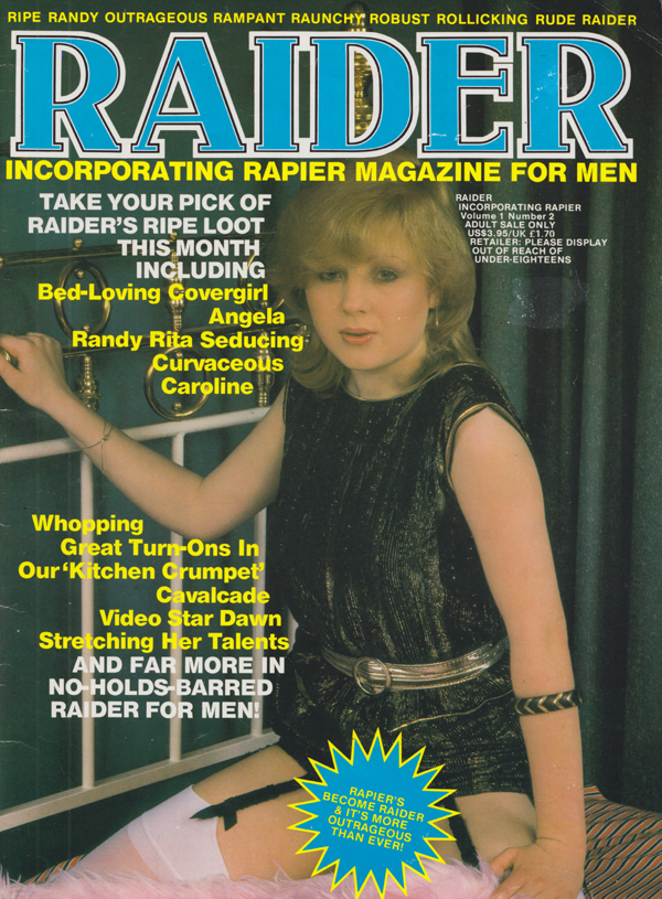 Raider Vol. 1 # 2 magazine back issue Raider magizine back copy Ripe, Randy, Outrageous, Rampant, Raunchy, Robust, Rollicking, Rude Raider,Seducing Curvaceous