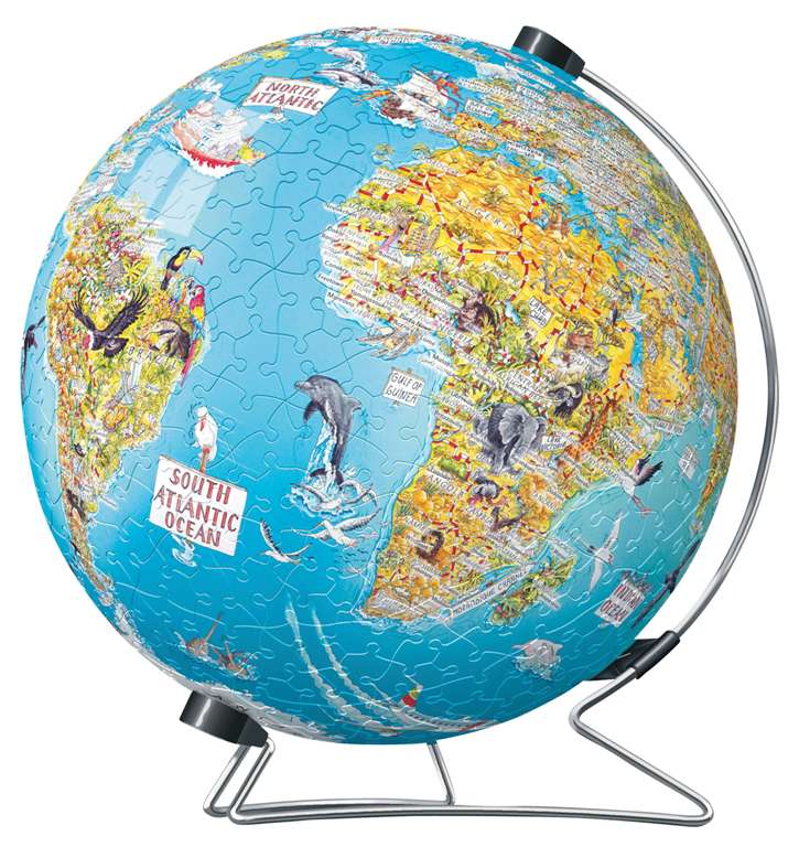 3d earth jigsaw puzzle ball of the planet earth 9 inch spherical globe showpiece collectable ball discover-the-world-earth-puzzleball-display-stand