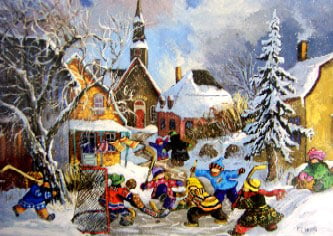 Pauline Paquin Canadian artist beautiful children images ravensburger Canadian Artists Collection ppaquinpenaltykick