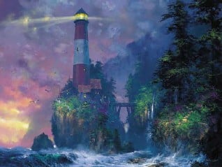 JamesColeman painting Lighthouse Change in Weather Ravensburger 2000Piece JigsawPuzzle # 166459 changeinweather