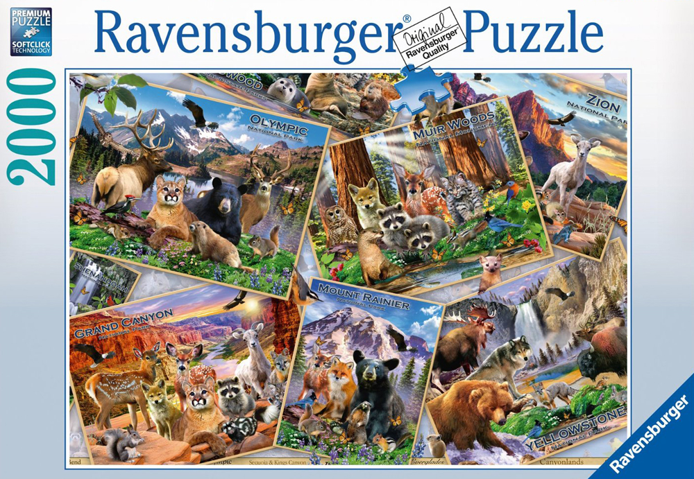 National Parks Postcards 2000 Pieces made by Ravensburger item # 166978 postcard-parks