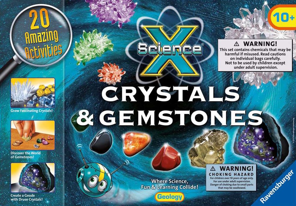 crystlas and gemstones science activity with 20 amazing activities by ravensburger crystals-gemstones