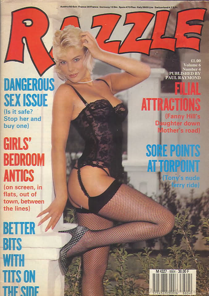 Razzle Vol. 6 # 4 magazine back issue Razzle magizine back copy Razzle Vol. 6 # 4 British pornographic Magazine Back Issue Published by Paul Raymond Publications and Founded in 1983. Dangerous Sex Issue (Is It Safe? Stop Her And Buy One).